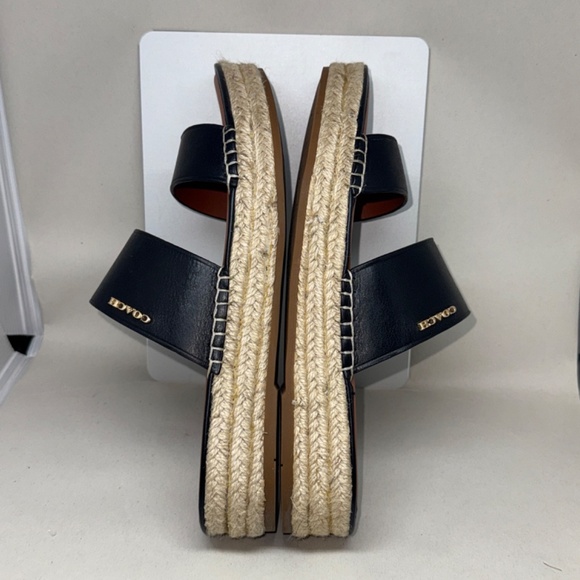 COACH Franca Black Leather Espadrille - Women’s Size 8.5 B With Box MSRP: $178 - Picture 5 of 8